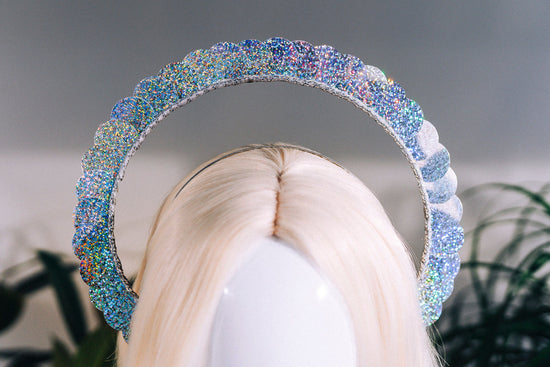 Glitter Halo Crown, Holo Halo, Halo Headpiece, Halo Headband, Halo Headlights, Holographic, Silver Halo, Headpiece, Festival Crown, Headband