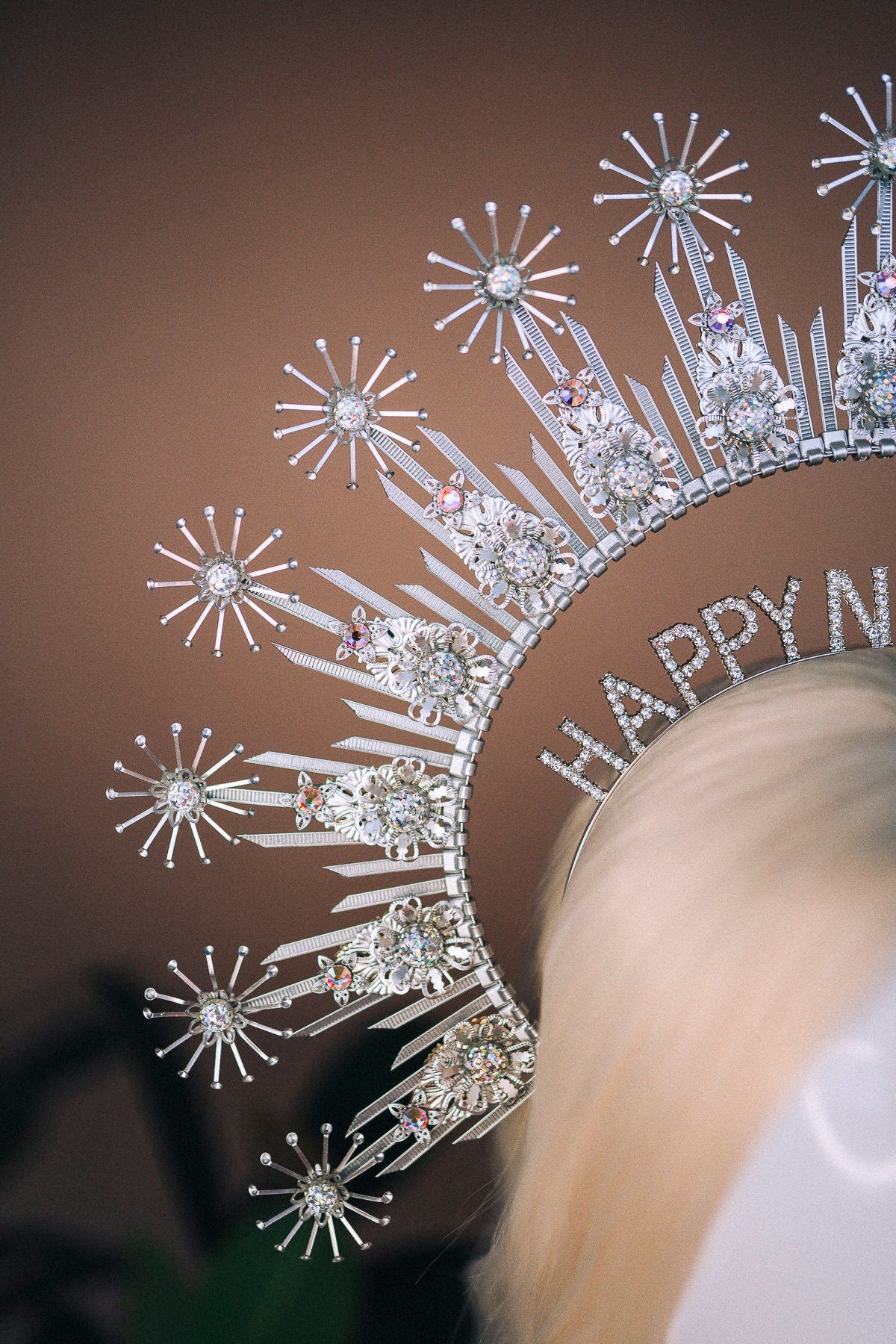 New Year’s Eve party, New Year’s Eve headband, Halo crown, Goddess crown, Silver crown, Happy New Year, Party outfit, Silver crown, Boho