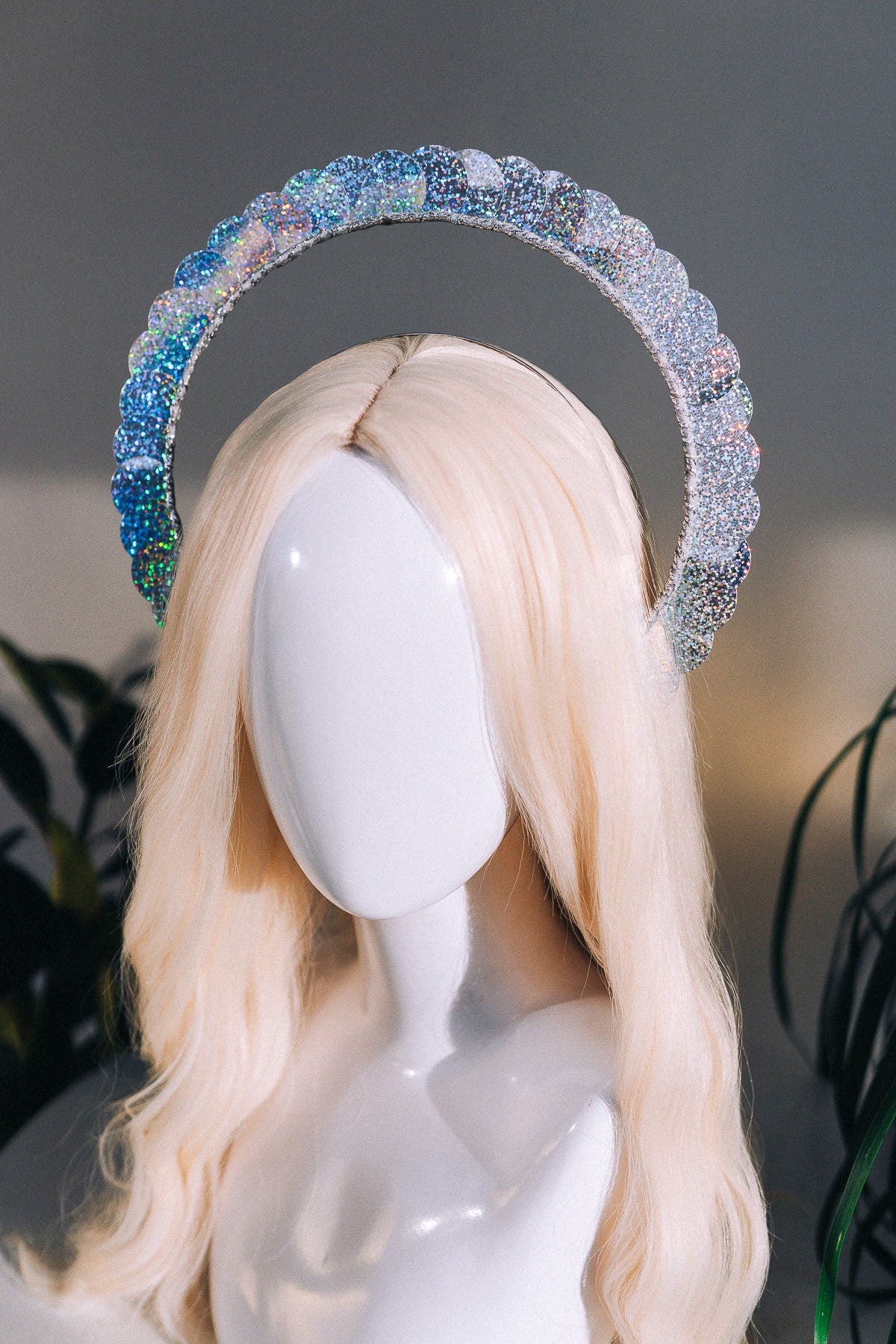 Glitter Halo Crown, Holo Halo, Halo Headpiece, Halo Headband, Halo Headlights, Holographic, Silver Halo, Headpiece, Festival Crown, Headband