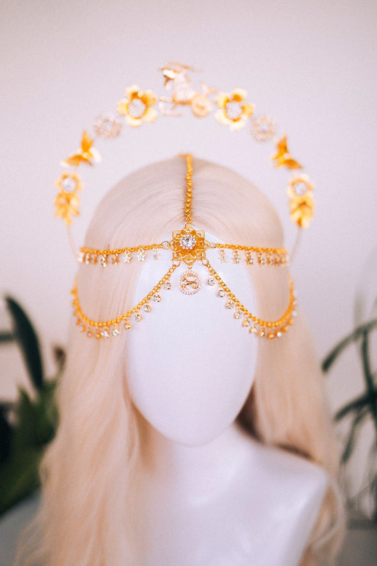 Capricorn Zodiac Sign, Birthday headband, Birthday crown, Birthday party, Capricorn crown, Gold crown, Gifts for her, Birthday gift, Boho