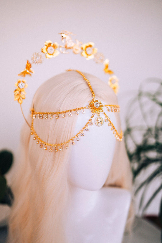 Capricorn Zodiac Sign, Birthday headband, Birthday crown, Birthday party, Capricorn crown, Gold crown, Gifts for her, Birthday gift, Boho