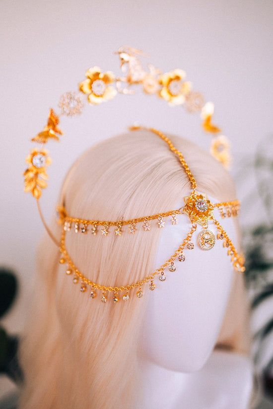 Capricorn Zodiac Sign, Birthday headband, Birthday crown, Birthday party, Capricorn crown, Gold crown, Gifts for her, Birthday gift, Boho