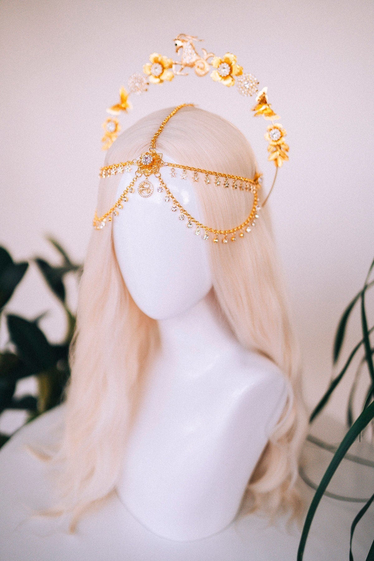 Capricorn Zodiac Sign, Birthday headband, Birthday crown, Birthday party, Capricorn crown, Gold crown, Gifts for her, Birthday gift, Boho