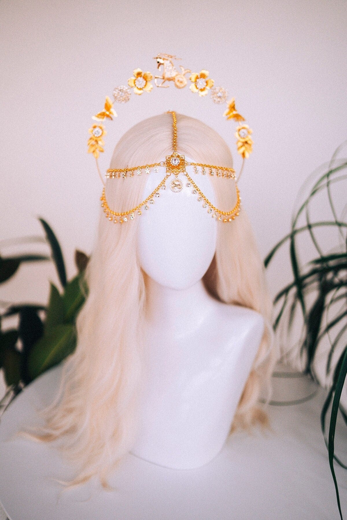 Capricorn Zodiac Sign, Birthday headband, Birthday crown, Birthday party, Capricorn crown, Gold crown, Gifts for her, Birthday gift, Boho