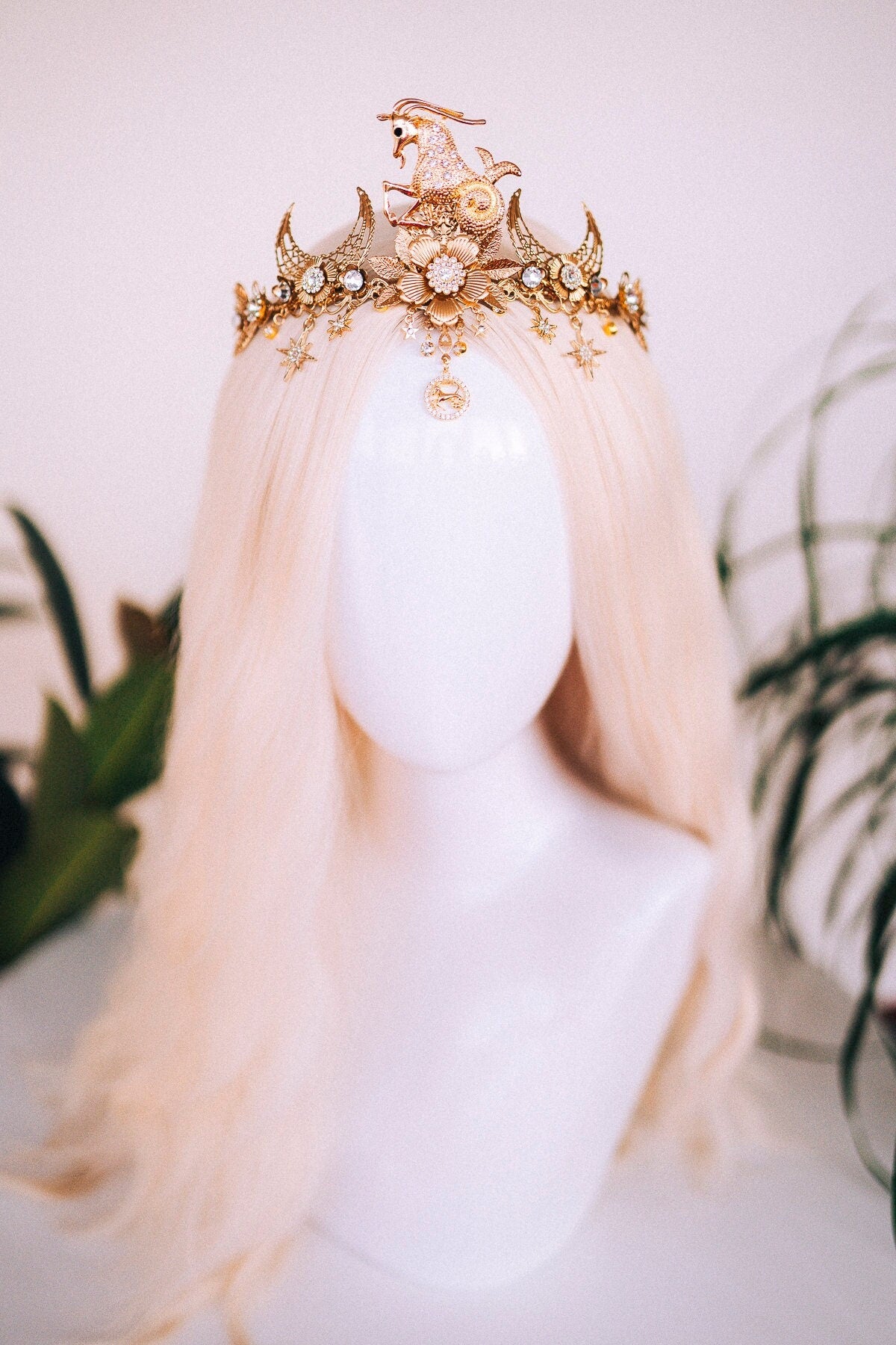 Capricorn Zodiac Sign, Birthday headband, Birthday crown, Birthday party, Capricorn crown, Gold crown, Gifts for her, Birthday gift, Boho