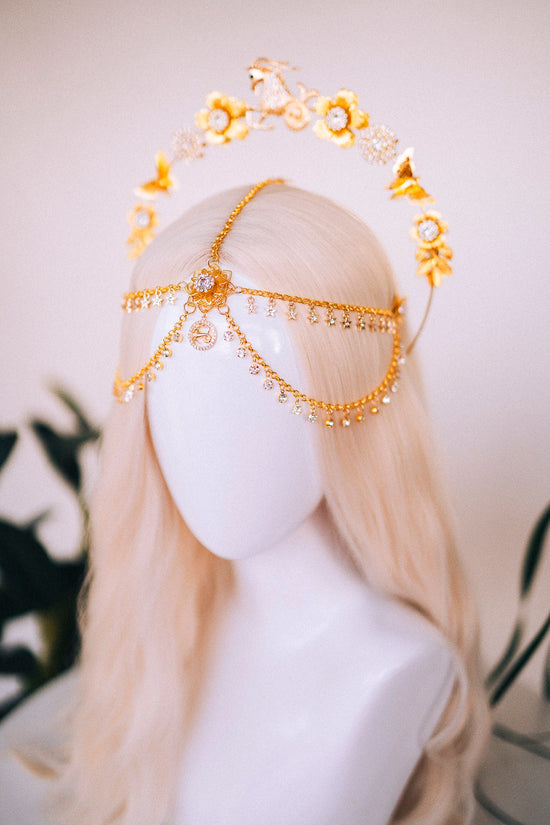 Capricorn Zodiac Sign, Birthday headband, Birthday crown, Birthday party, Capricorn crown, Gold crown, Gifts for her, Birthday gift, Boho