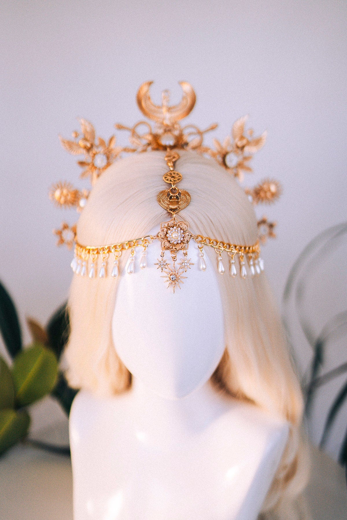 Cleopatra Crown, Gold cobra headpiece, Gold crown, Halloween costume, Gold crown, Cleopatra style headpiece, Goddess Crown, Egypt princess