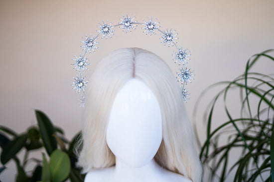 Halo Crown, Silver Halo Headband, Halo, Halo Headpiece, Crown, Headband, Headpiece, Boho Wedding, Wedding Halo crown, Silver tiara, Crown