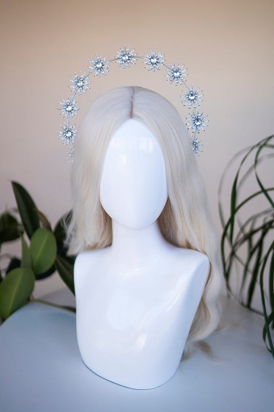 Halo Crown, Silver Halo Headband, Halo, Halo Headpiece, Crown, Headband, Headpiece, Boho Wedding, Wedding Halo crown, Silver tiara, Crown