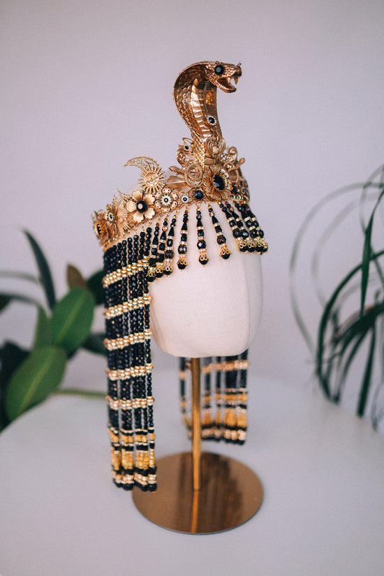 Cleopatra crown, Gold cobra headpiece, Halloween costume, Cleopatra costume, Cleopatra headpiece, Gold goddess crown, Cobra crown, Goddess