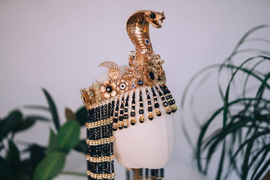 Cleopatra crown, Gold cobra headpiece, Halloween costume, Cleopatra costume, Cleopatra headpiece, Gold goddess crown, Cobra crown, Goddess