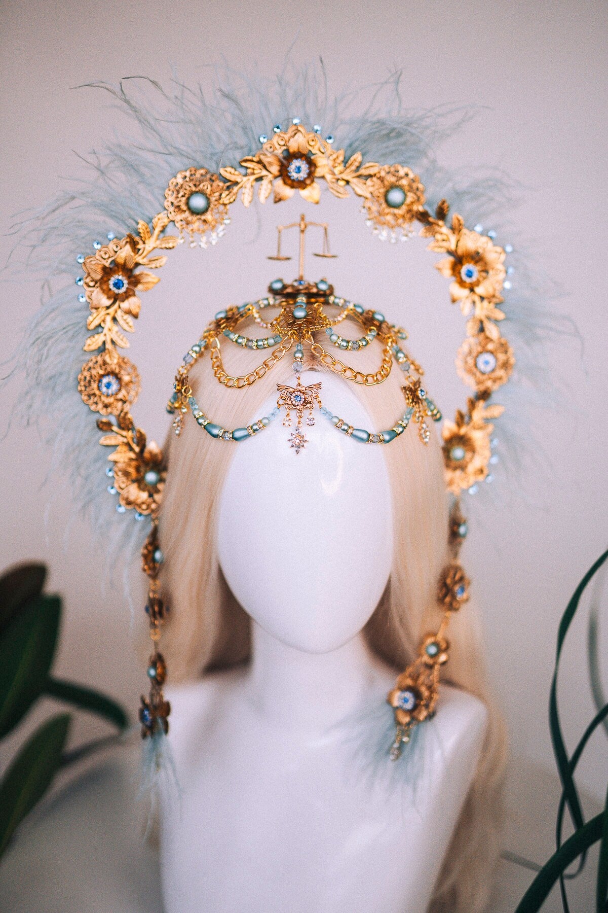 Libra Zodiac signs, Libra crown, Libra headband, Libra headpiece, Gold crown, Gold headpiece, Festival crown, Birthday headband, Boho