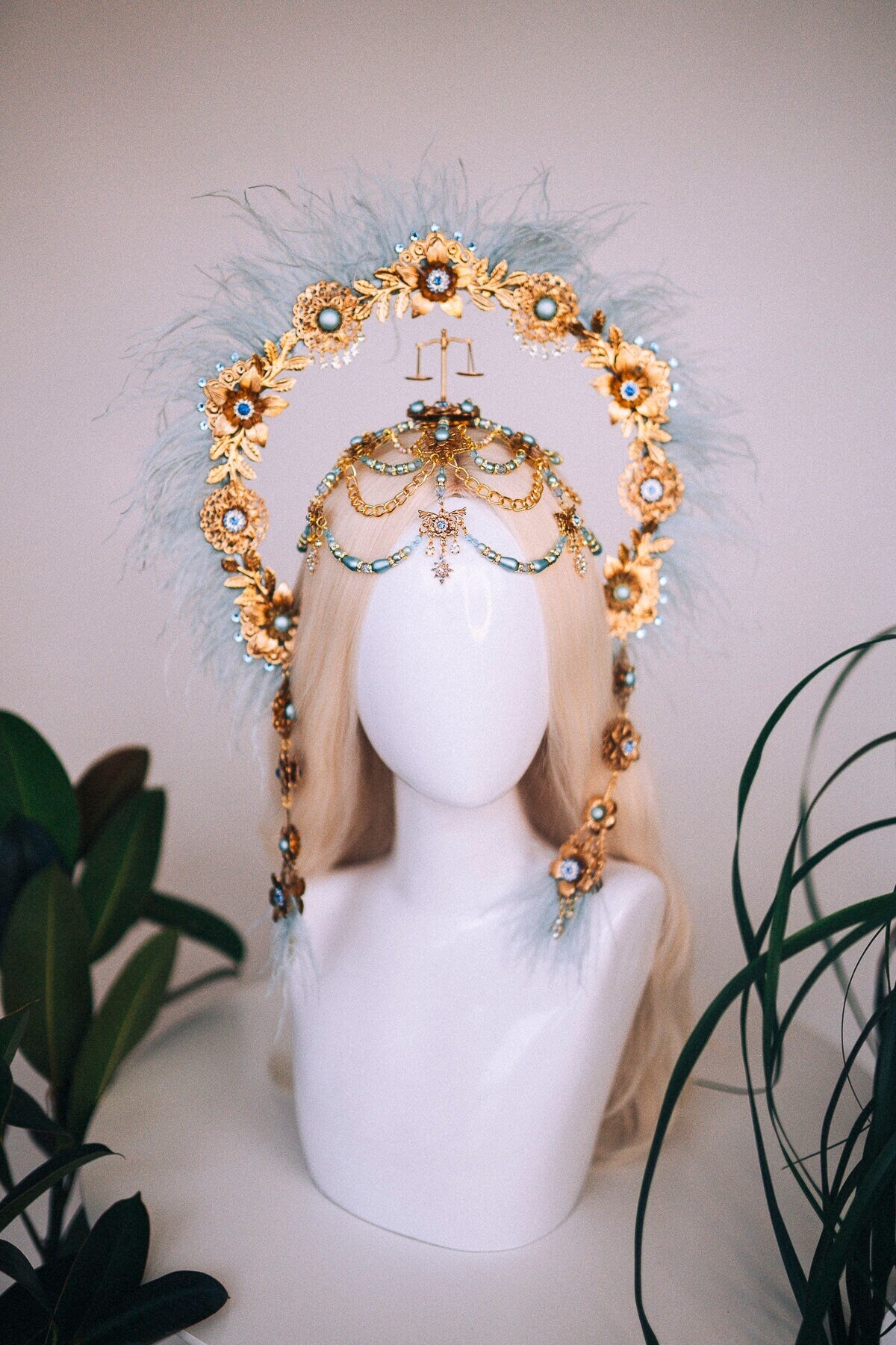 Libra Zodiac signs, Libra crown, Libra headband, Libra headpiece, Gold crown, Gold headpiece, Festival crown, Birthday headband, Boho