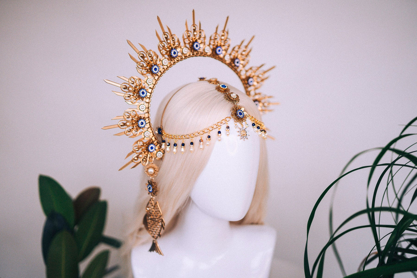 Pisces Zodiac signs, Zodiac sign jewellery, Pisces crown, Pisces girl, Birthday headband, Gold halo crown, Birthday crown, Gold headpiece