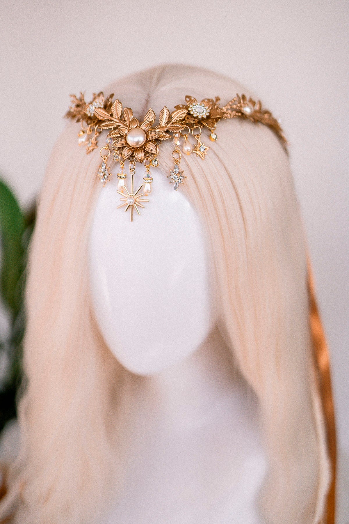 Gold Elven crown, Birthday headband, Birthday crown, Wedding crown, Gold crown, Gifts for her, Birthday gift, Bridal crown, Pisces crown