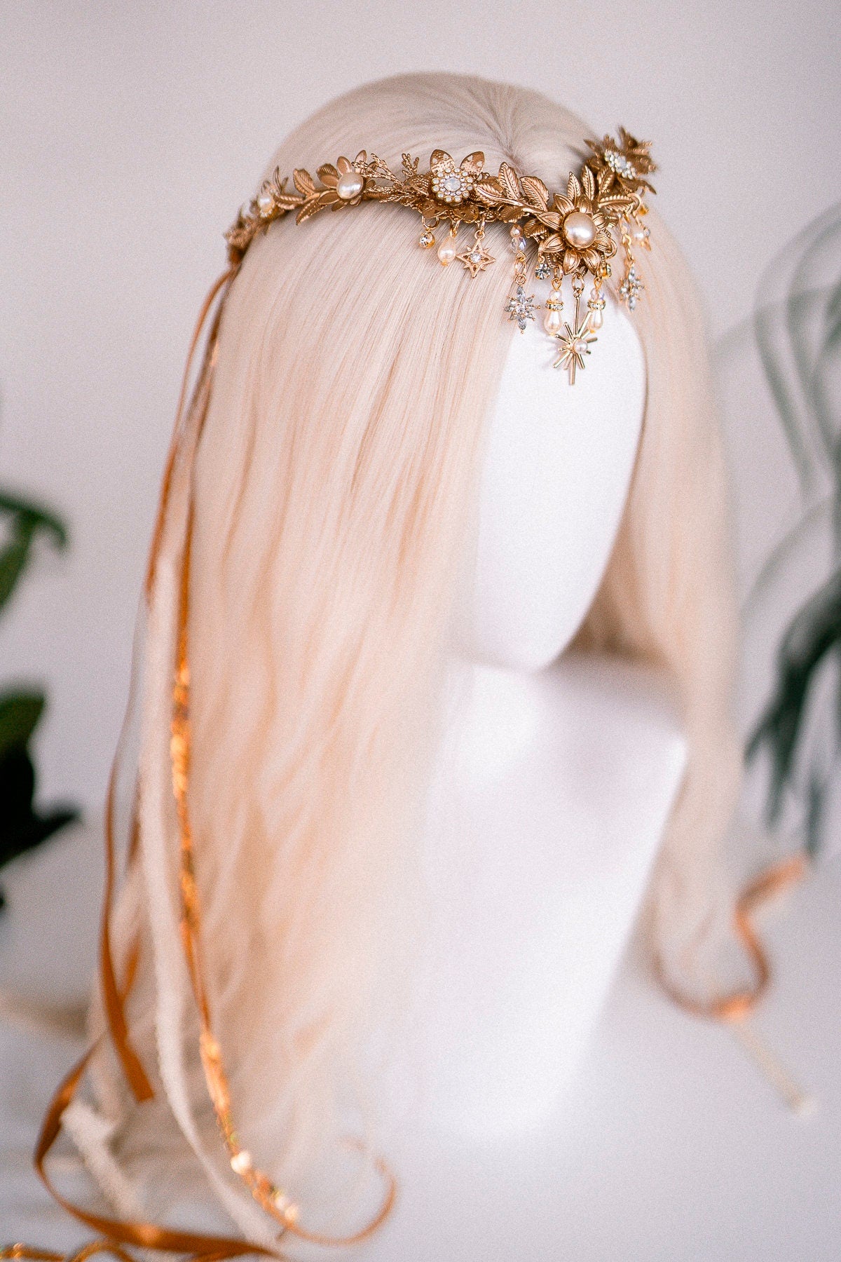 Gold Elven crown, Birthday headband, Birthday crown, Wedding crown, Gold crown, Gifts for her, Birthday gift, Bridal crown, Pisces crown