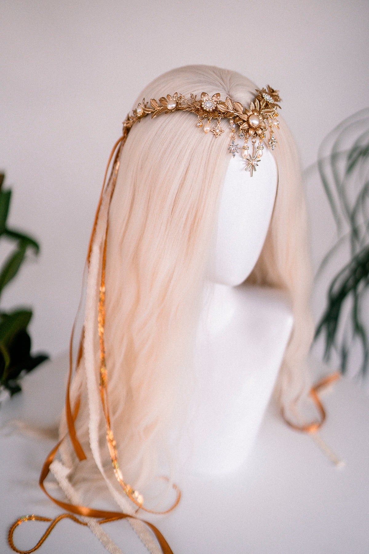 Gold Elven crown, Birthday headband, Birthday crown, Wedding crown, Gold crown, Gifts for her, Birthday gift, Bridal crown, Pisces crown