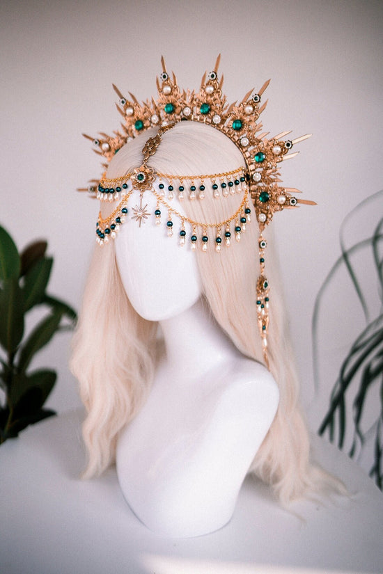 Pisces Zodiac signs, Zodiac sign jewellery, Pisces crown, Pisces girl, Birthday headband, Gold halo crown, Birthday crown, Gold headpiece