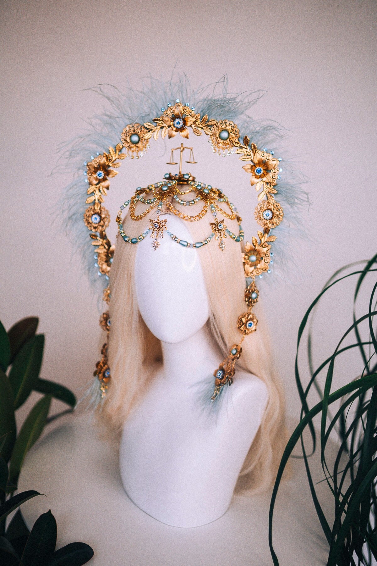 Libra Zodiac signs, Libra crown, Libra headband, Libra headpiece, Gold crown, Gold headpiece, Festival crown, Birthday headband, Boho