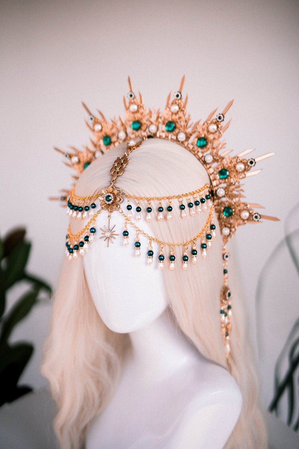 Pisces Zodiac signs, Zodiac sign jewellery, Pisces crown, Pisces girl, Birthday headband, Gold halo crown, Birthday crown, Gold headpiece