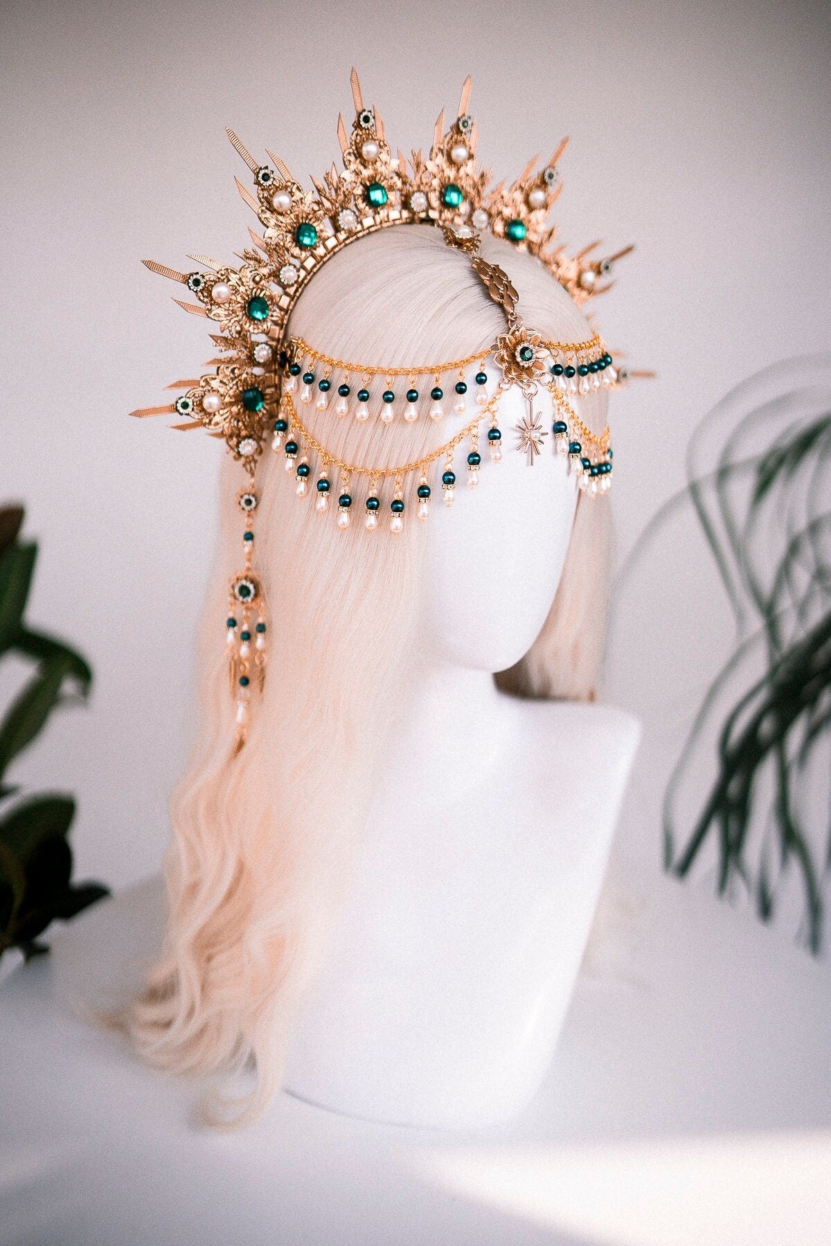 Pisces Zodiac signs, Zodiac sign jewellery, Pisces crown, Pisces girl, Birthday headband, Gold halo crown, Birthday crown, Gold headpiece