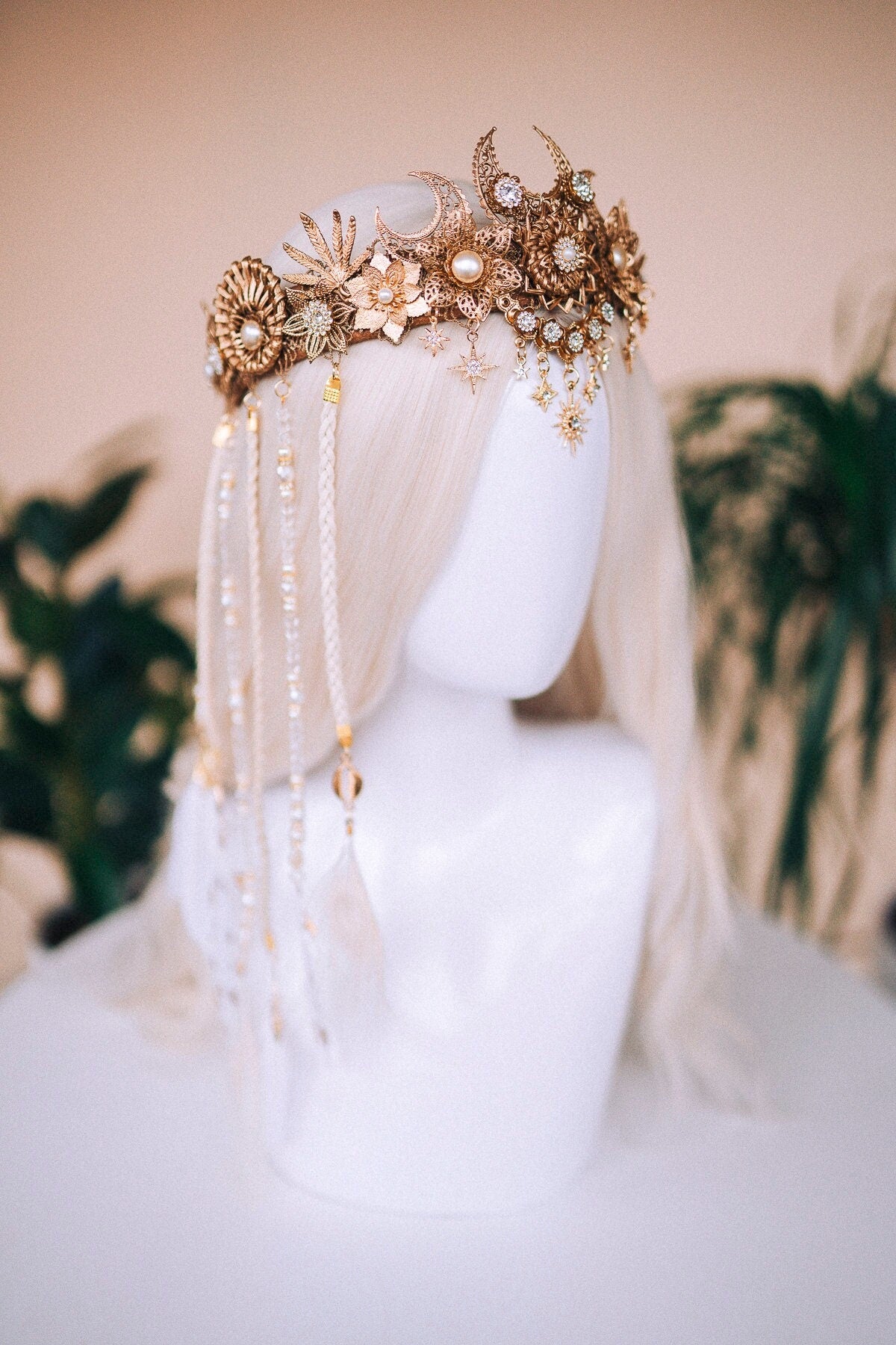 Boho crown, Boho jewellery, Festival crown, Festival headpiece, Feather crown, Bohemian fashion, Boho bride, Festival bride, Halloween