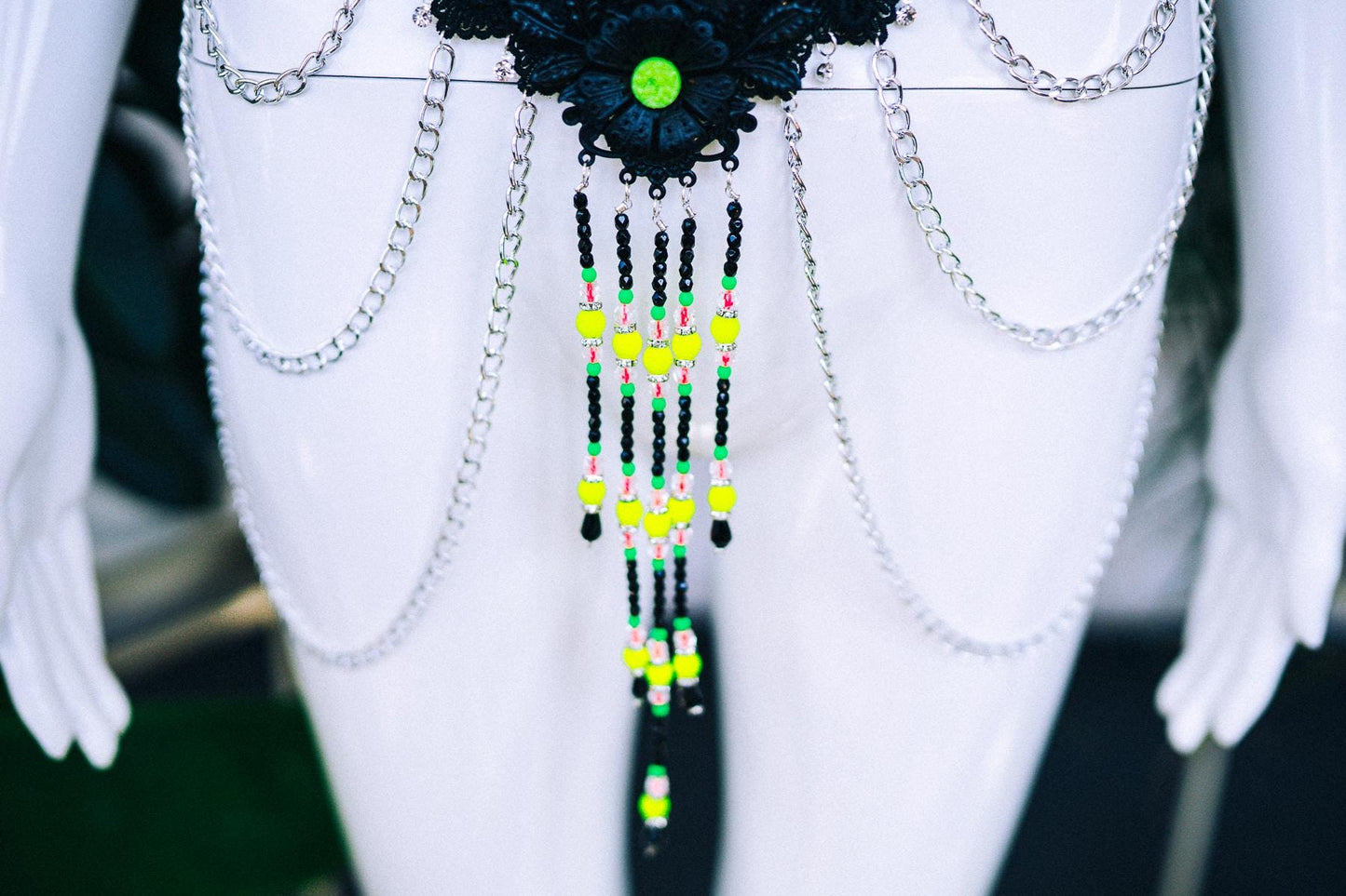 Black neon festival belt, Festival wear, Shaman costume, Halloween costume, Festival belt, Rave outfit, Diva, Goddess, Punk style, Rebel