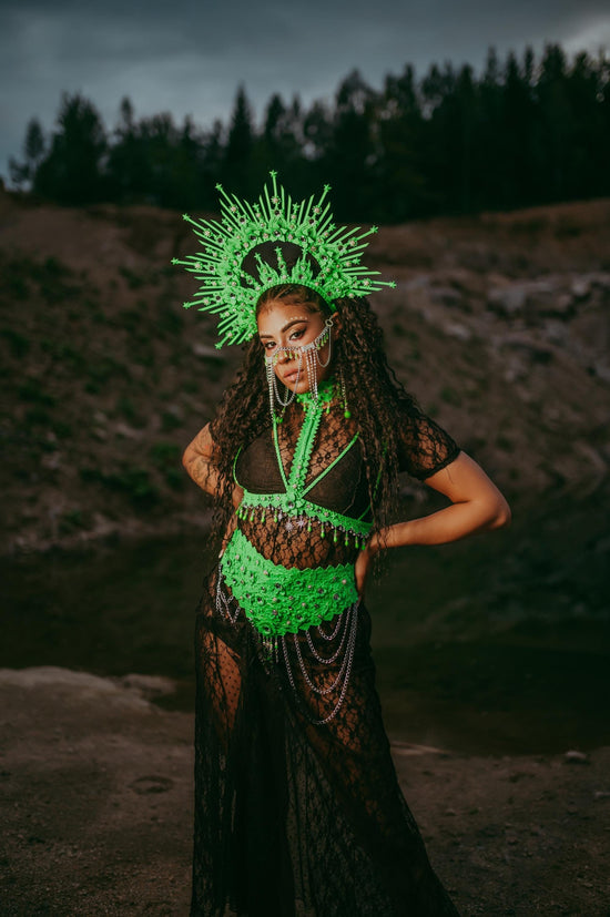 Neon green festival belt