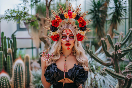 Colorful flower crown, Sugar skull, La Catrina flower crown, Halloween headband, Halloween costume, Day of the Dead headpiece, Flower crown