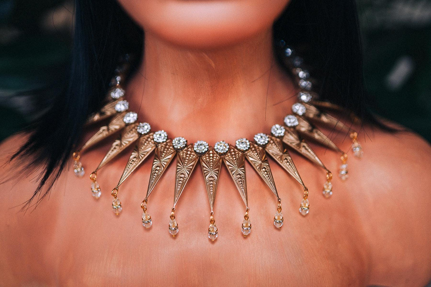 Cleopatra Necklace, Egyptian Jewelry, Golden Choker, Festival Accessory, Mardi Gras Necklace, Costume Jewelry, Statement Necklace, Choker