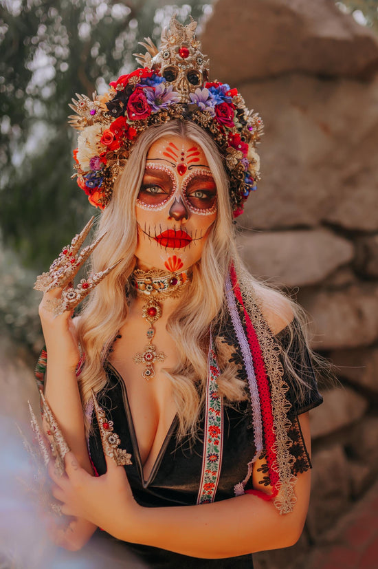 Colorful La Catrina crown