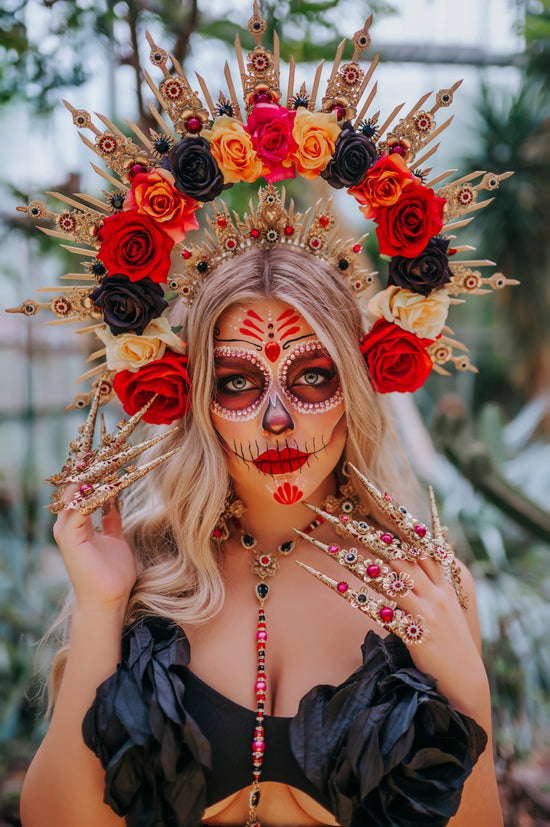 Colorful Catrina flower crown