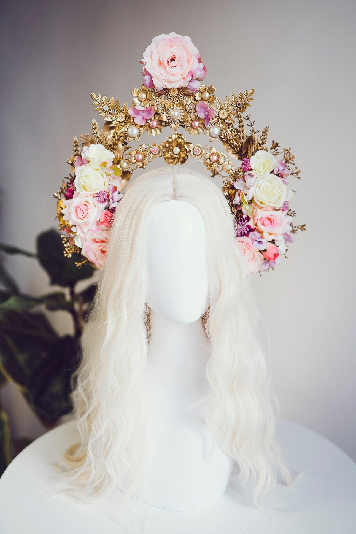 Flower Halo, Sun Jewellery, Moon child, Halo Headpiece, Halo Crown, Halo Headlights, Crown, Celestial, Headpiece, Pregnancy Photo, Goddess