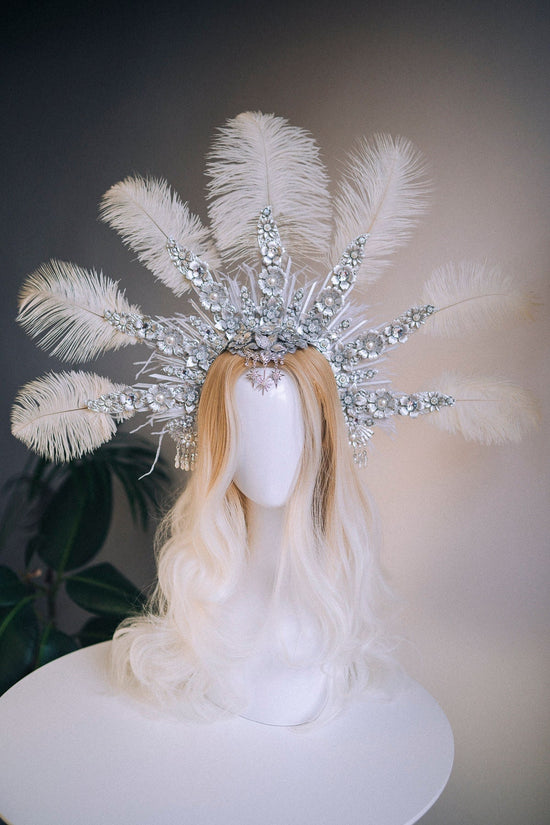 Halo Crown, Silver Halo Headband, Halo, Halo Headpiece, Crown, Headband, Headpiece, Burlesque, Wedding Halo crown, Silver tiara, Crown