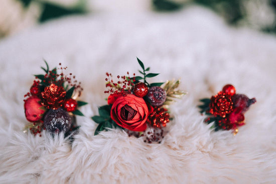 Christmas headband, Christmas party headband, Christmas flower crown, Merry Christmas, Christmas hair wreath, Burgundy flower crown, Boho