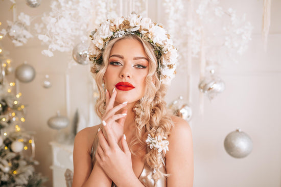 Winter wedding flower crown