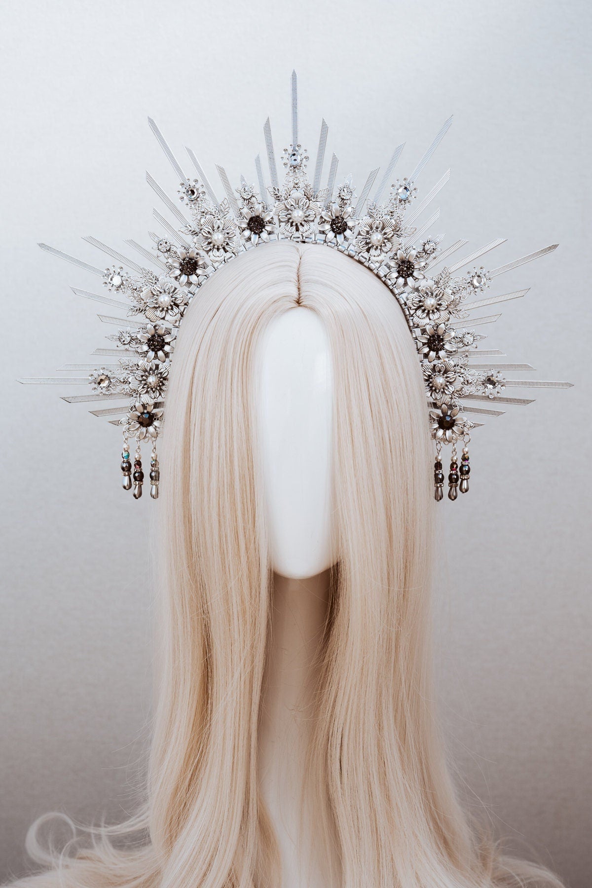 Halo Crown, Silver Headband, Halo, Halo Headpiece, Crown, Headband, Headpiece, Boho Wedding, Wedding Halo crown, tiara, Crown