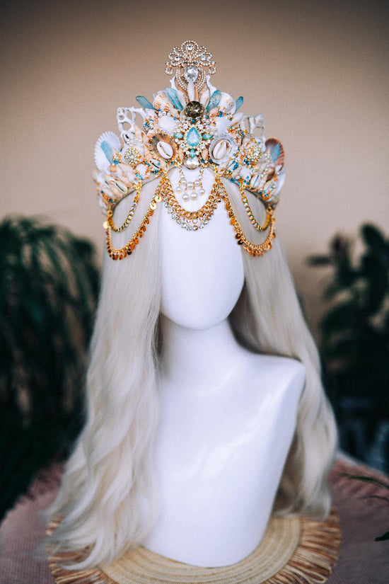 Mermaid Crown, Halloween costume, Shell crown, Fairy Crown, Mermaid tiara, Aquarius crown, Mermaid costume, Ariel little mermaid costume