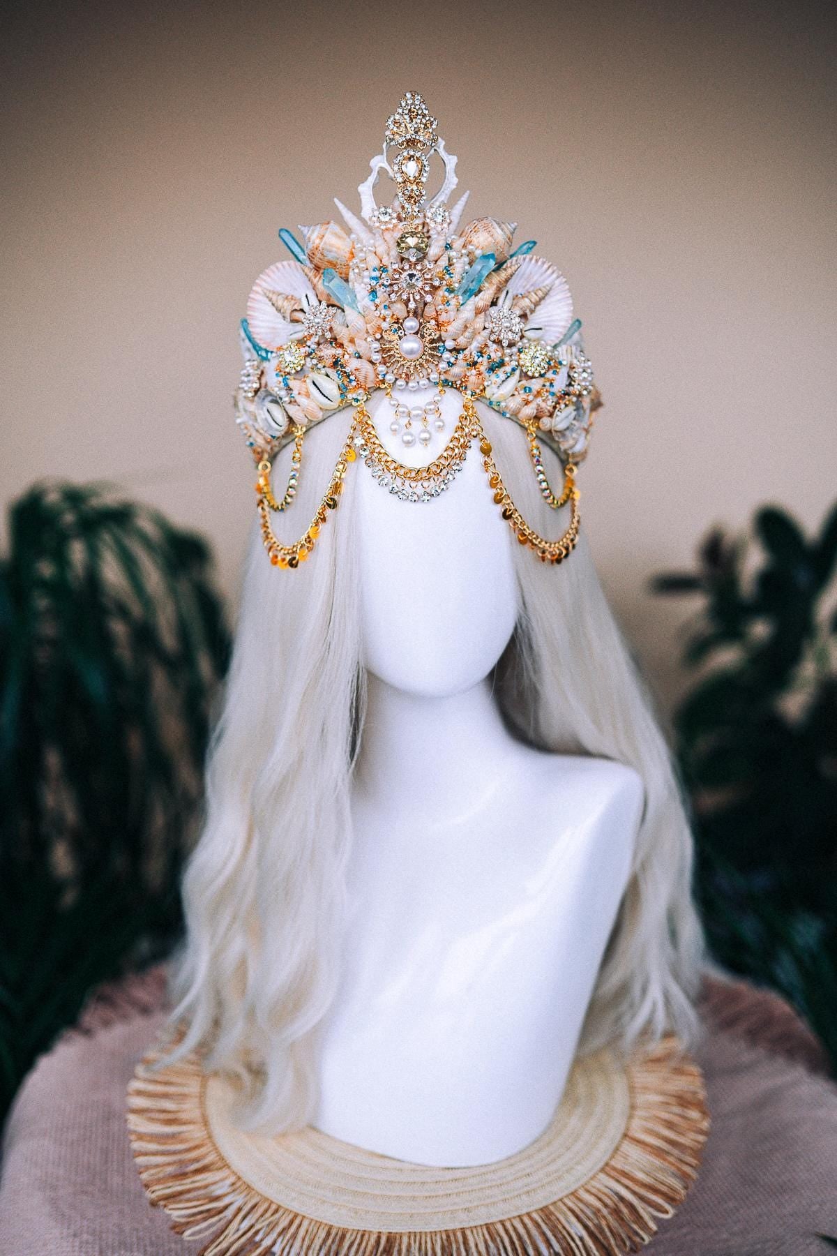 Mermaid Crown, Halloween costume, Shell crown, Fairy Crown, Mermaid tiara, Aquarius crown, Mermaid costume, Ariel little mermaid costume