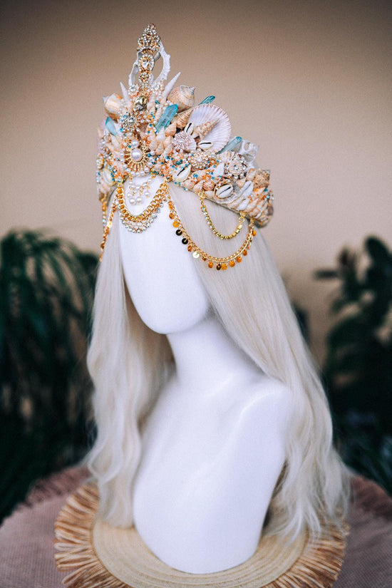 Mermaid Crown, Halloween costume, Shell crown, Fairy Crown, Mermaid tiara, Aquarius crown, Mermaid costume, Ariel little mermaid costume