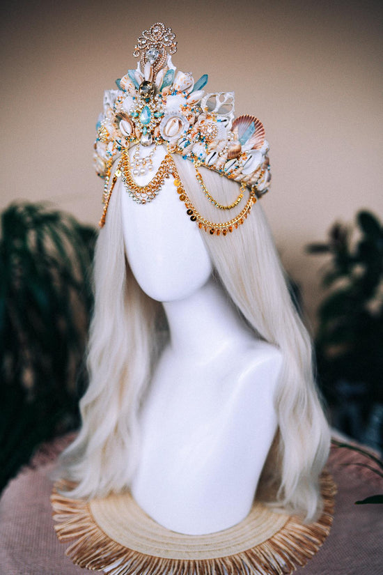 Mermaid Crown, Halloween costume, Shell crown, Fairy Crown, Mermaid tiara, Aquarius crown, Mermaid costume, Ariel little mermaid costume