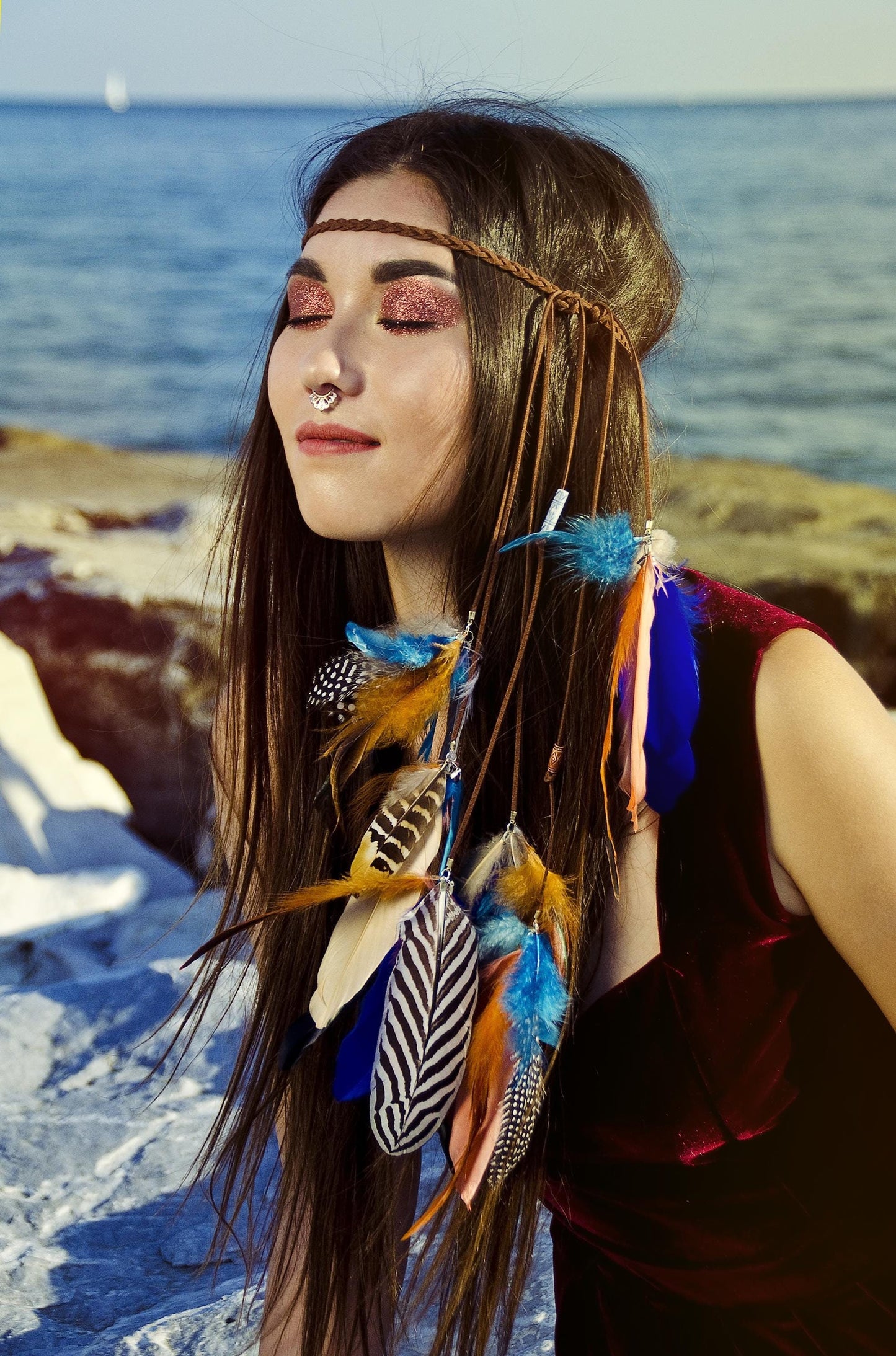 Festival feather headband