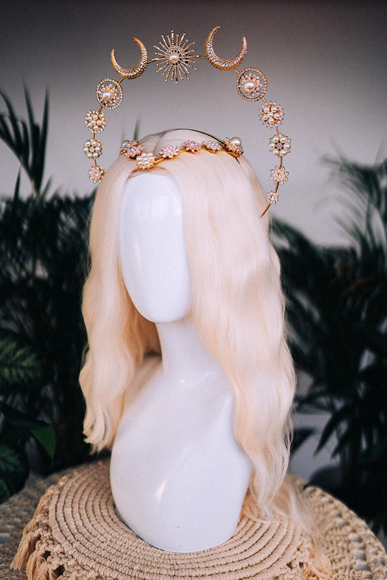 Gold Wedding Halo Crown