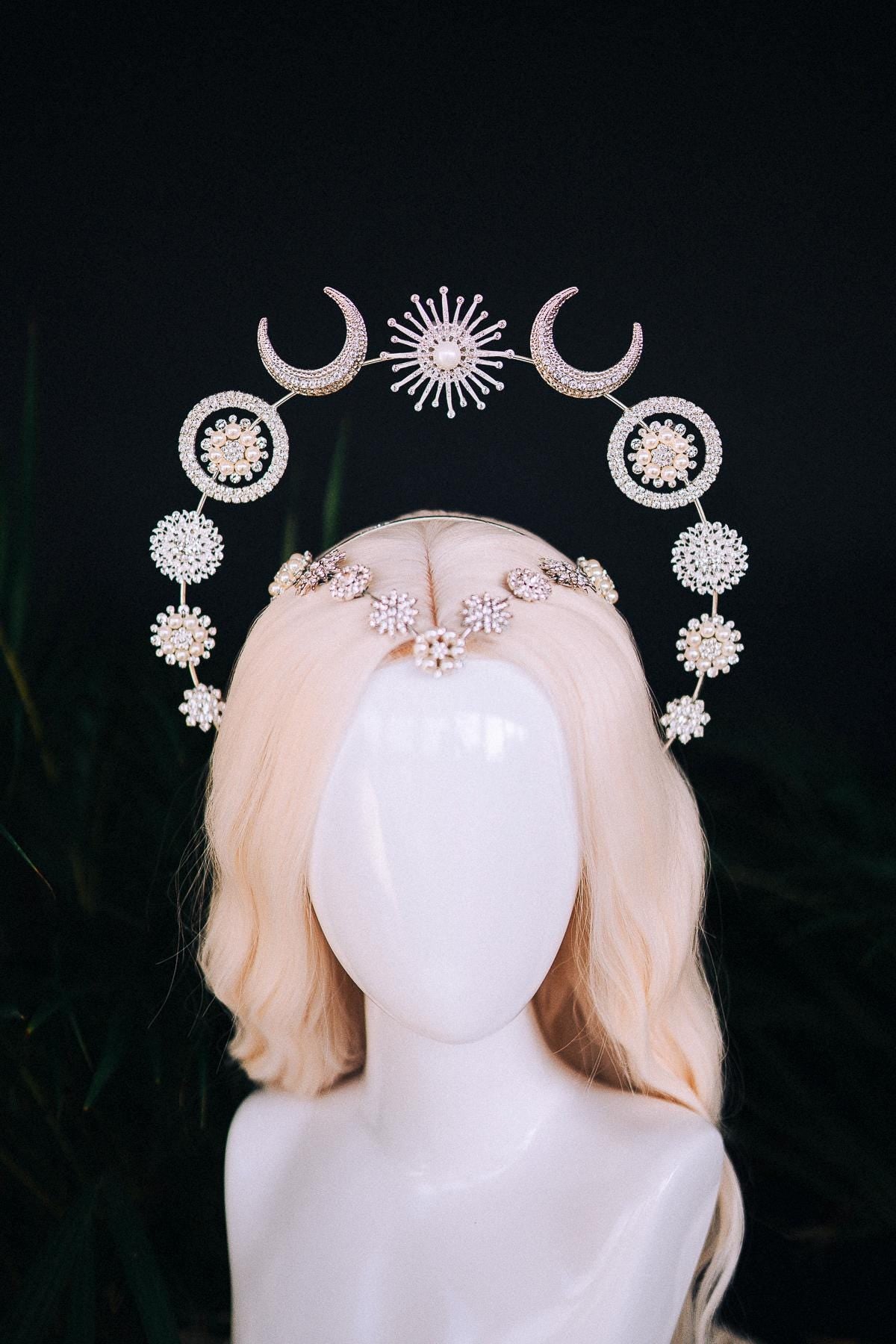 Silver Moon Child Halo Crown