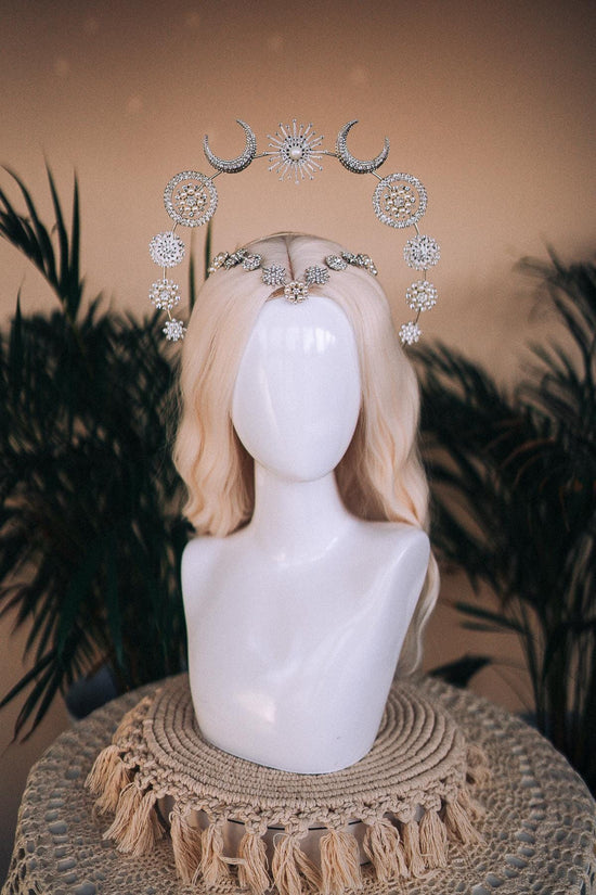 Silver Bohemian Moon Crown