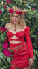 Red Belt with Flowers, Festival Belt, Festival Fashion, Burning Man Fashion, Photo props, Red Belt, Red Harness, Burning Man