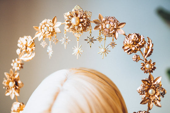 Beige Halo Crown Boho