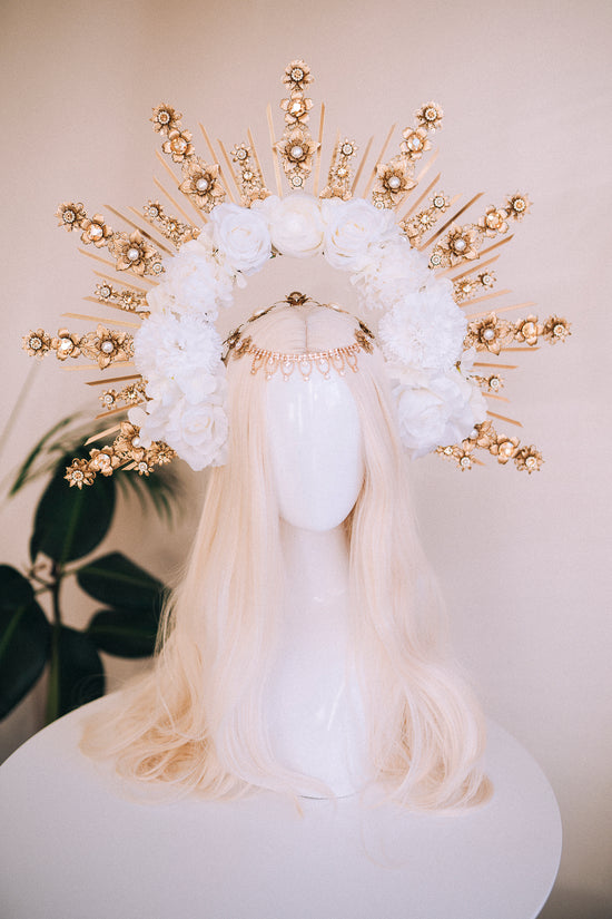 CARBICKOVA Crowns Flower Halo Crown Celestial Headpiece