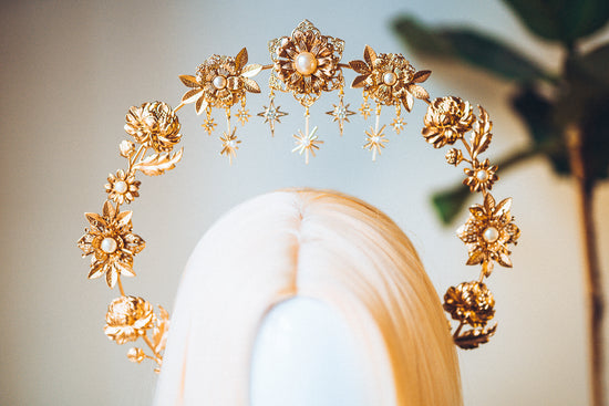 Beige Halo Crown Boho