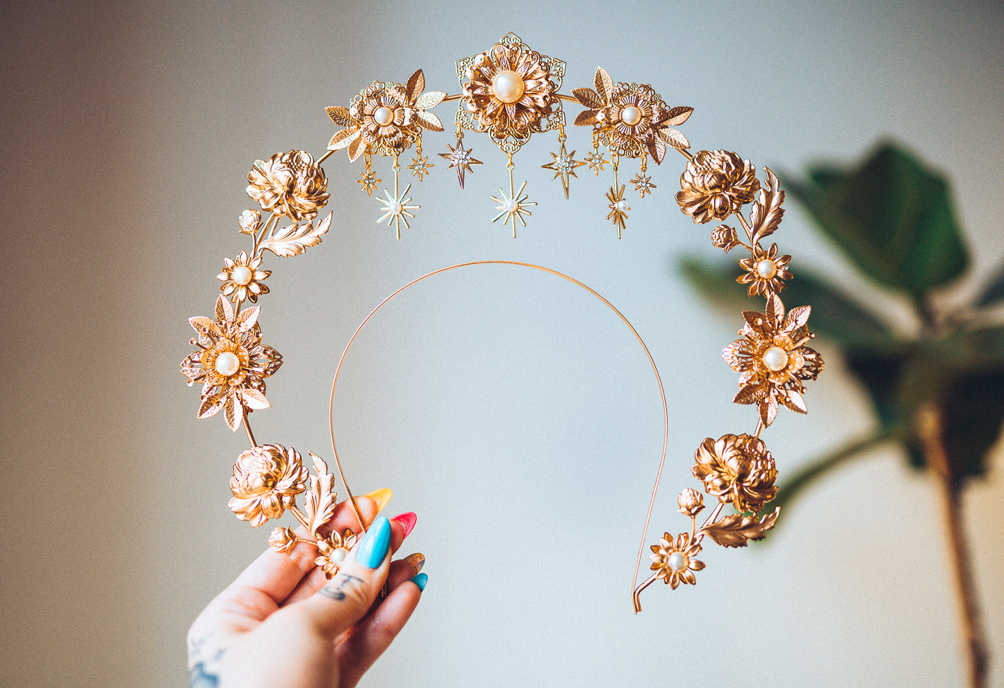 Beige Halo Crown Boho